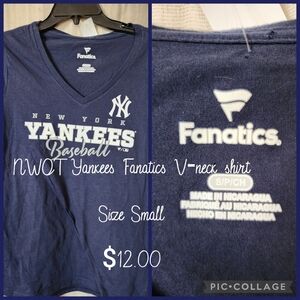 Fanatics Womens Yankees Navy V-Neck Tee